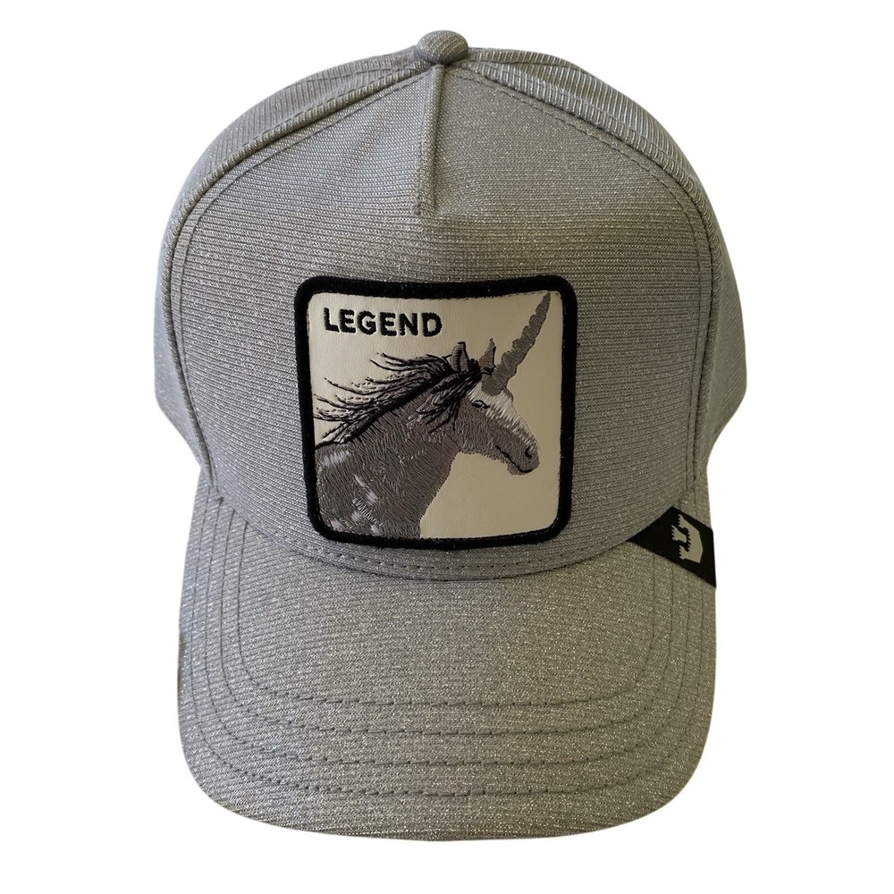 Goorin Bros The Sparkly Unicorn Legend Trucker‎ Hat Silver Glitter Limited